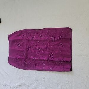 GILAR Silk Embroidered Purple Skirt
